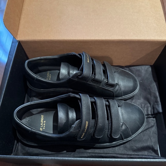 Saint Laurent Black Leather Sneakers - Picture 3 of 4